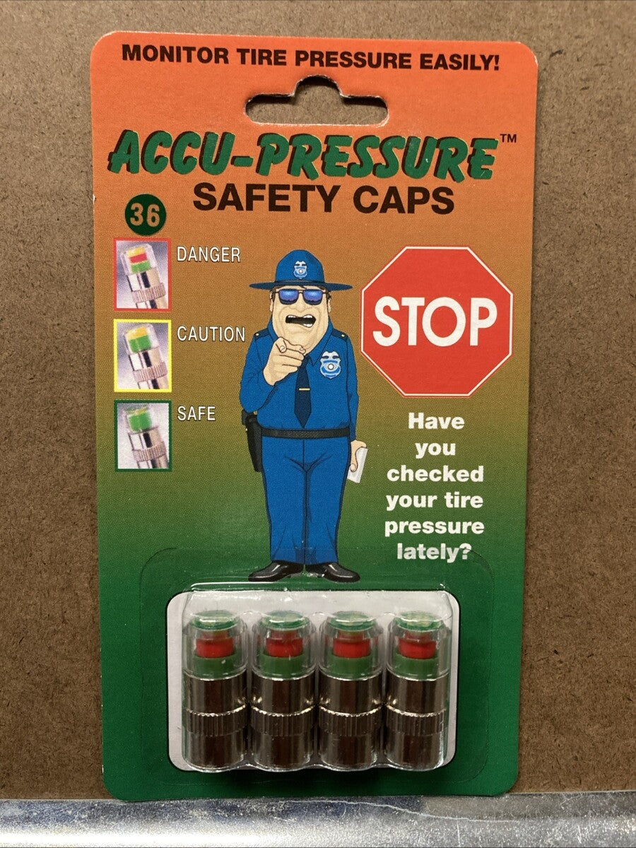 NEW Accu-Pressure Safety Tire Caps, Set of 4 (36 psi) / 9314800060