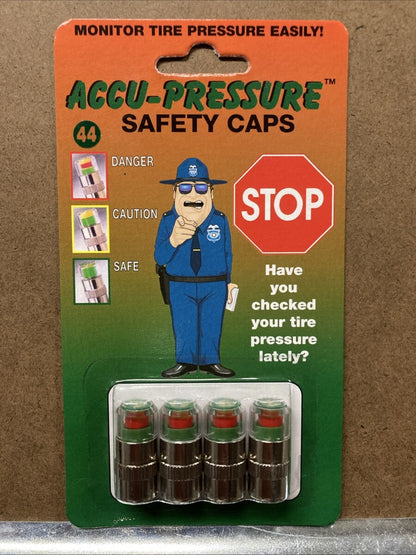 NEW Accu-Pressure Safety Tire Caps, Set of 4 (44 psi) / 9314800060