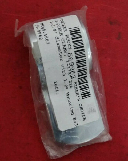 NEW Tucker Rocky 3 Piece Clamp 1 1/8" Diameter with 1/2" Mounting hold / 669962