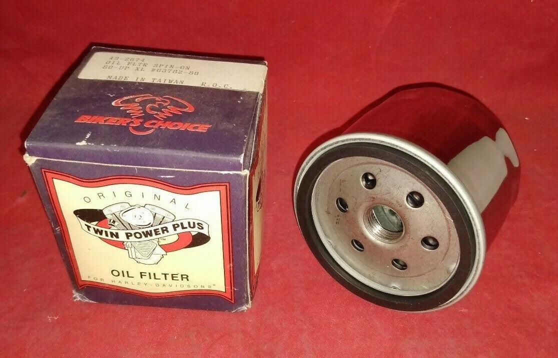 NEW Biker's Choice Oil Filter / 49-2674 / Chrome / Spin on / 62782-80