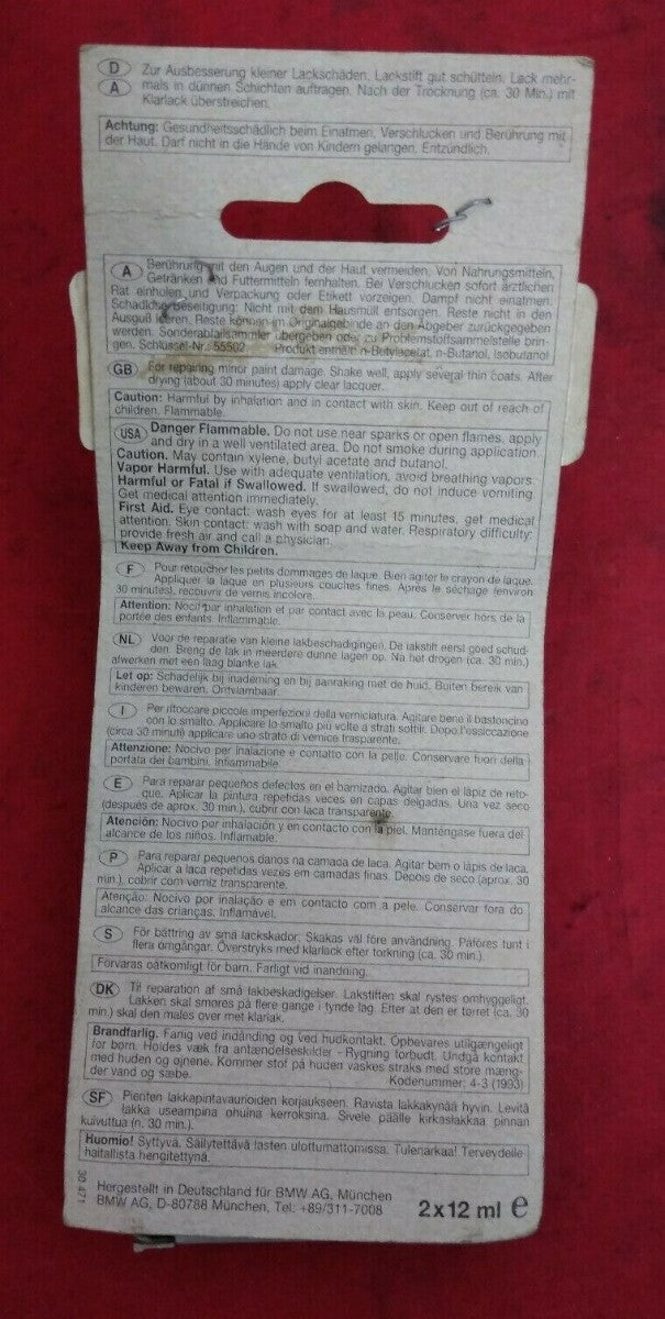 NEW BMW Touch Up Paint / 51911453854 / 175 dolomitgrau met. and Clear Coat