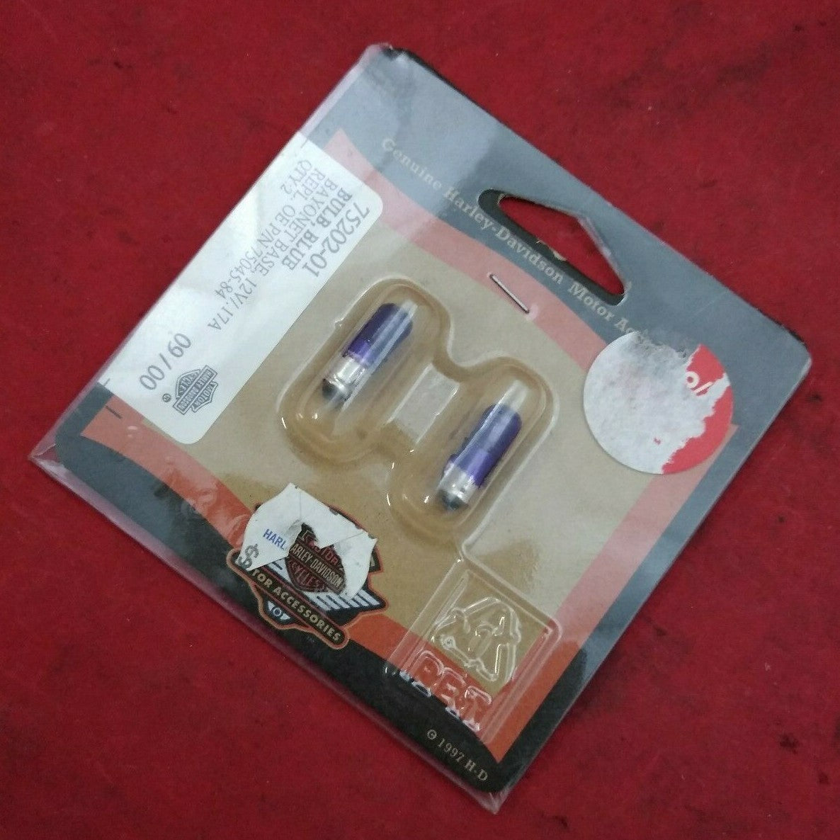 New Harley-Davidson Blue Bayonet Base Bulb 12V/.17A / 75202-01 / 3 Packs 6 Bulbs