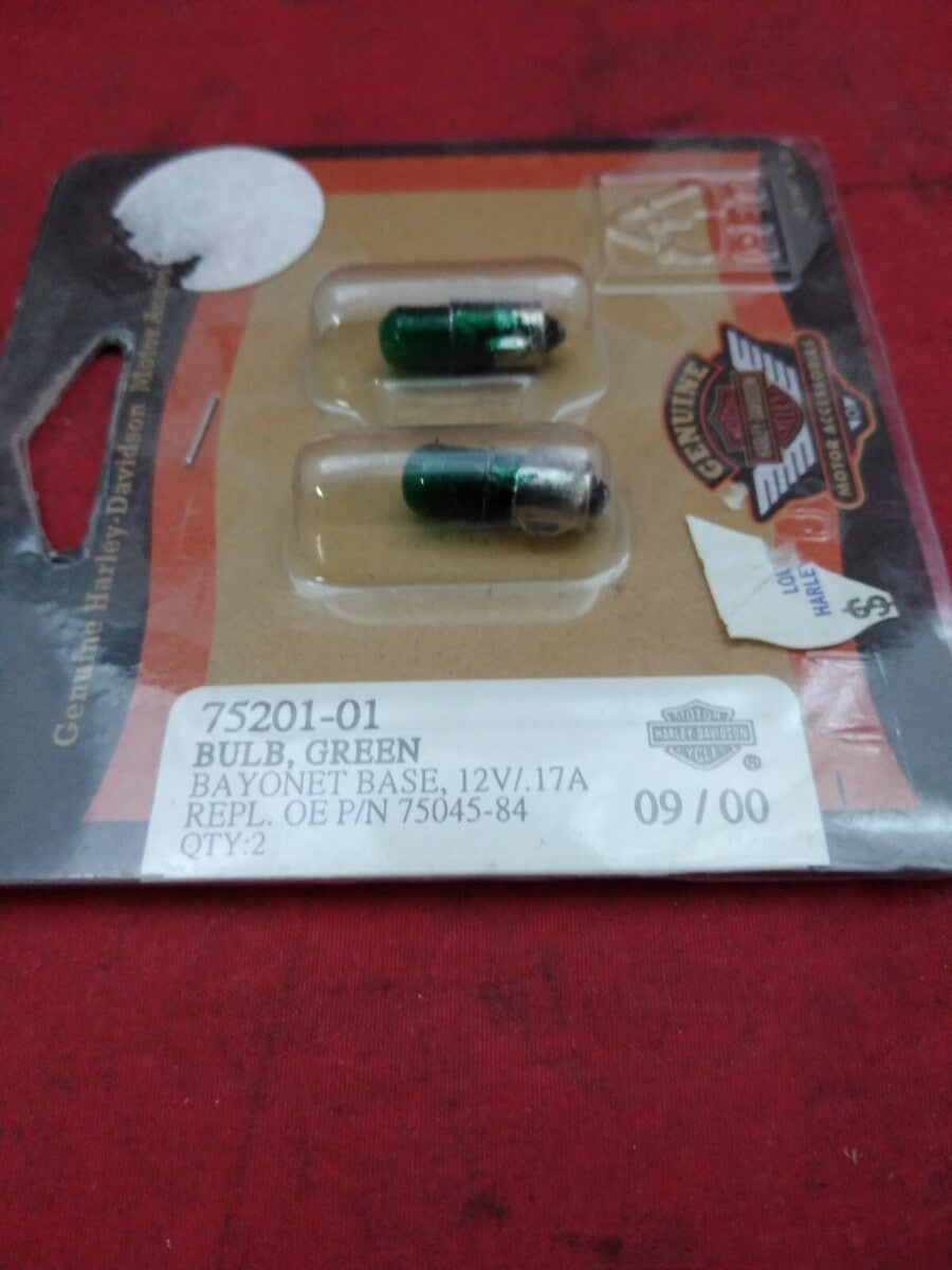 New Harley-Davidson Green Bayonet Base Bulb 12V/.17A / 75202-01 / 4 Packs 8Bulbs