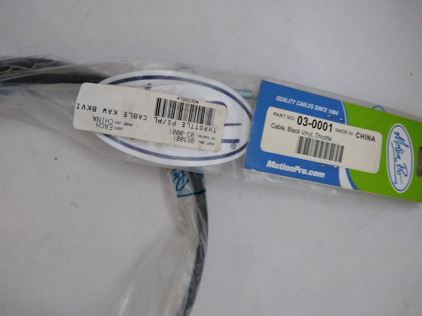 NEW Motion Pro Standard Black Vinyl Throttle Cable / 03-0001