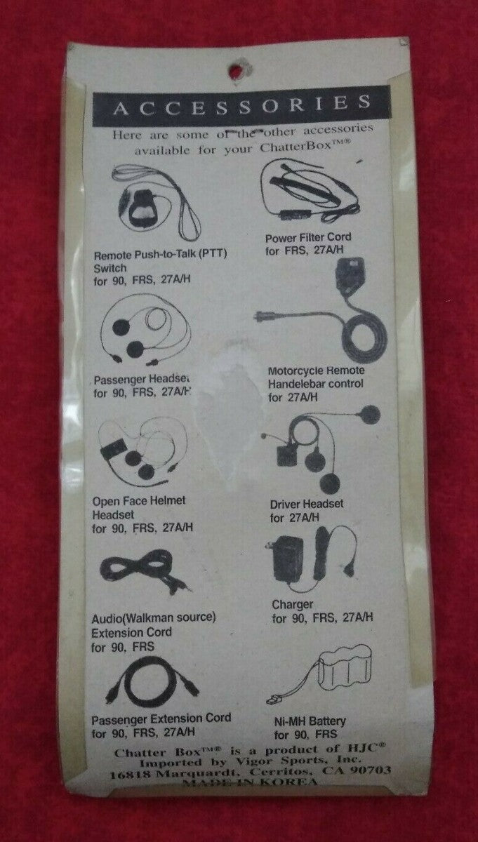 NEW CHATTER BOX Accessories Power Cord / HJC-FRS / Communication System