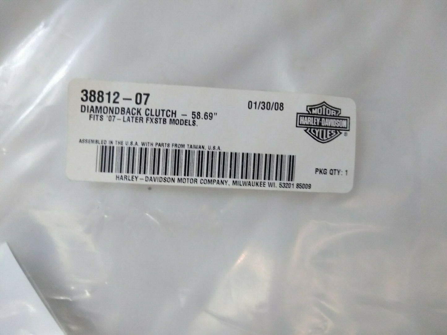 NEW Harley Davidson Diamond Back Clutch Cable / 38812-07