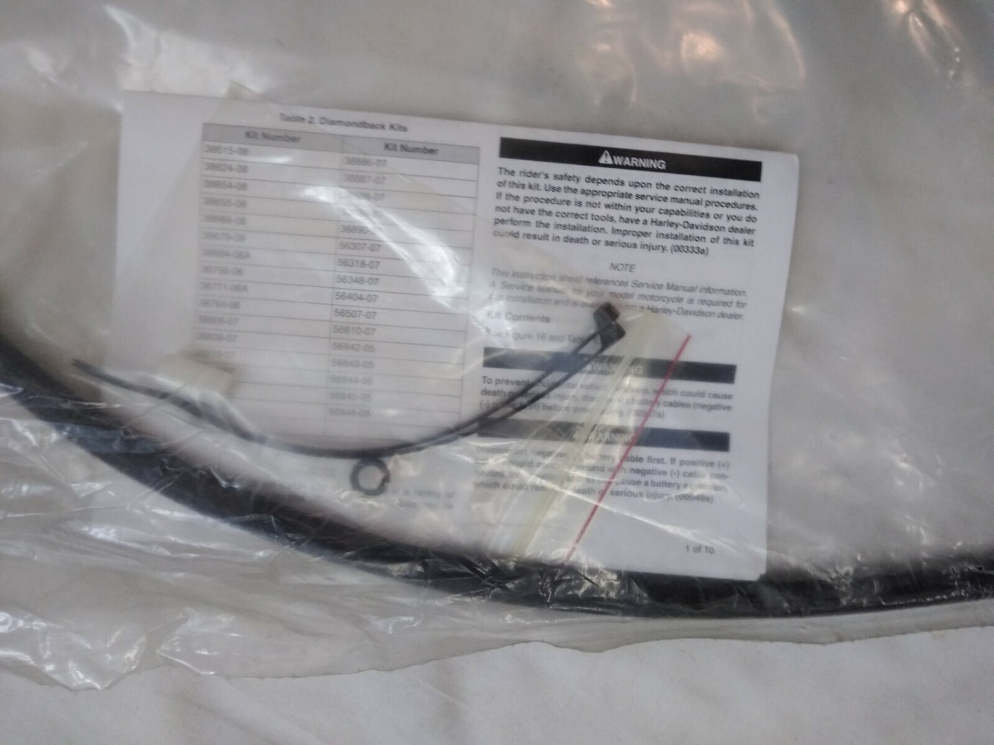 NEW Harley Davidson Diamond Back Clutch Cable / 38812-07