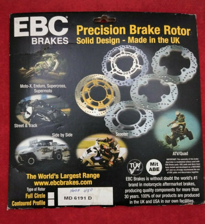 NEW EBC Brakes Brake Rotor / Honda 450 / MD 6191 D / ATV / Quad