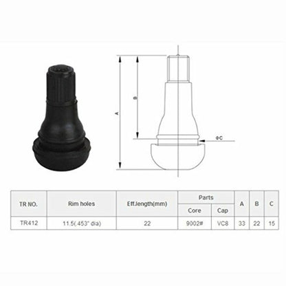 NEW TR412 TIRE RUBBER VALVE STEM ATV LAWN MOWER GARDEN TRACTOR PLUG VS05 / QTY50