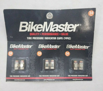 NEW BikeMaster Tire Pressure Indicator Caps / 2 pack / QTY 3 / 34 PSI / 15-1513