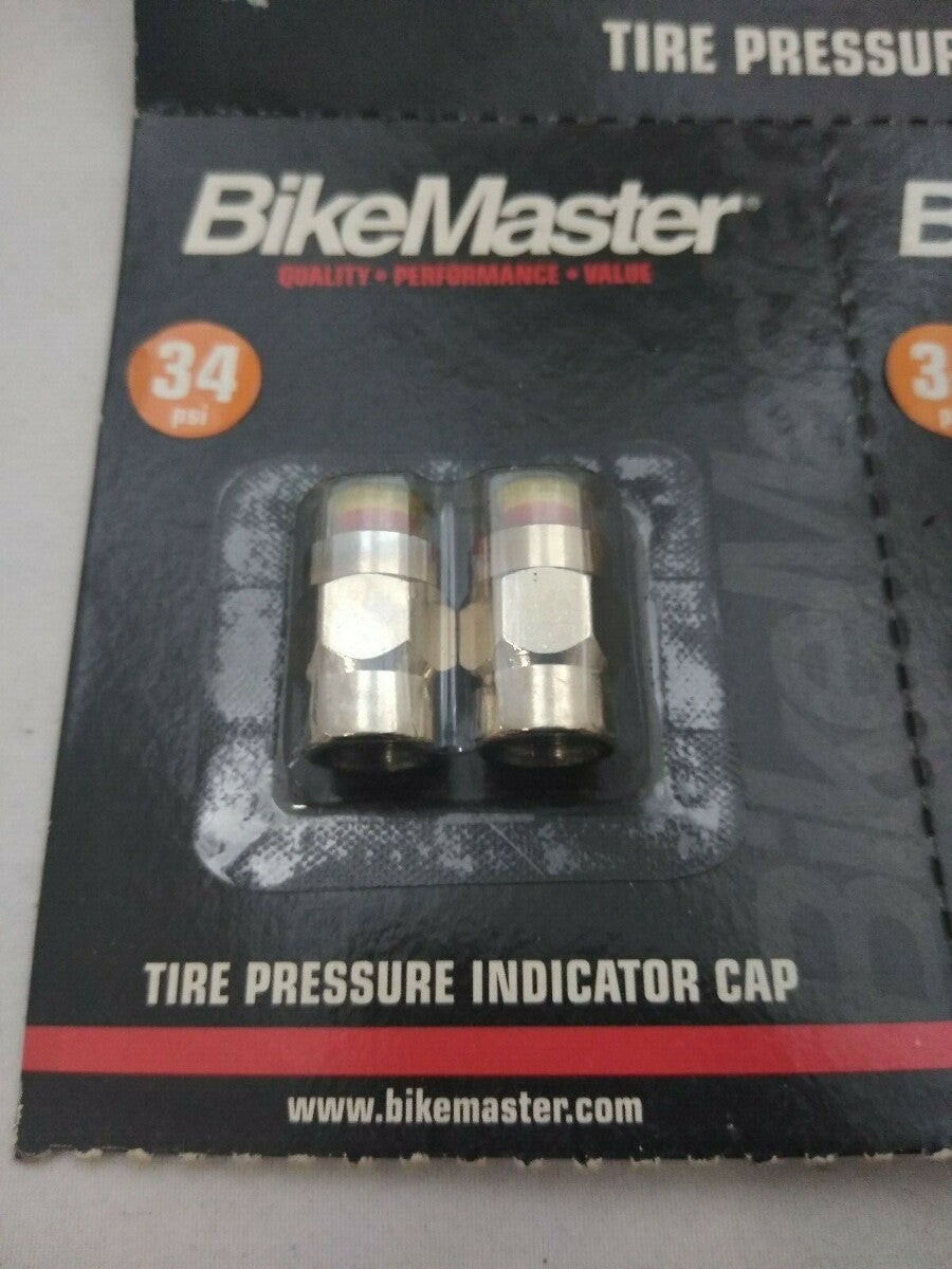 NEW BikeMaster Tire Pressure Indicator Caps / 2 pack / QTY 3 / 34 PSI / 15-1513