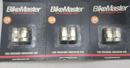 NEW BikeMaster Tire Pressure Indicator Caps / 2 pack / QTY 3 / 34 PSI / 15-1513