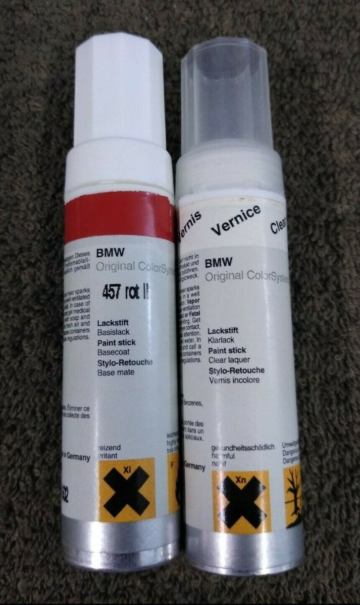 NEW BMW Touch Up Paint / 51910144602 / 457 Rot II and Clear Coat