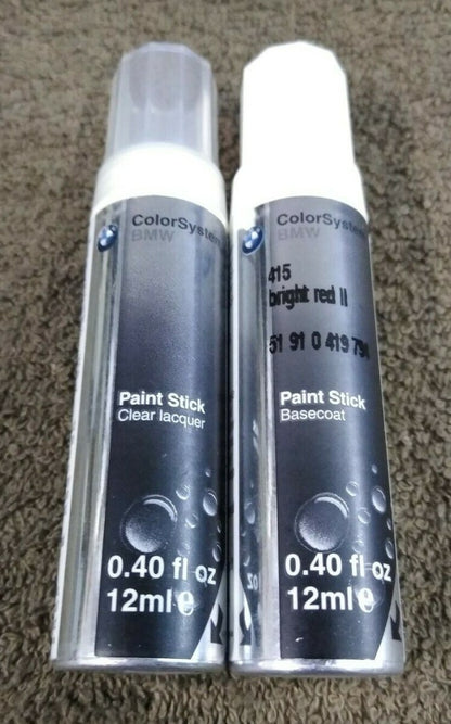 NEW BMW Touch Up Paint / 51910419794 / 415 Bright Red II and Clear Coat
