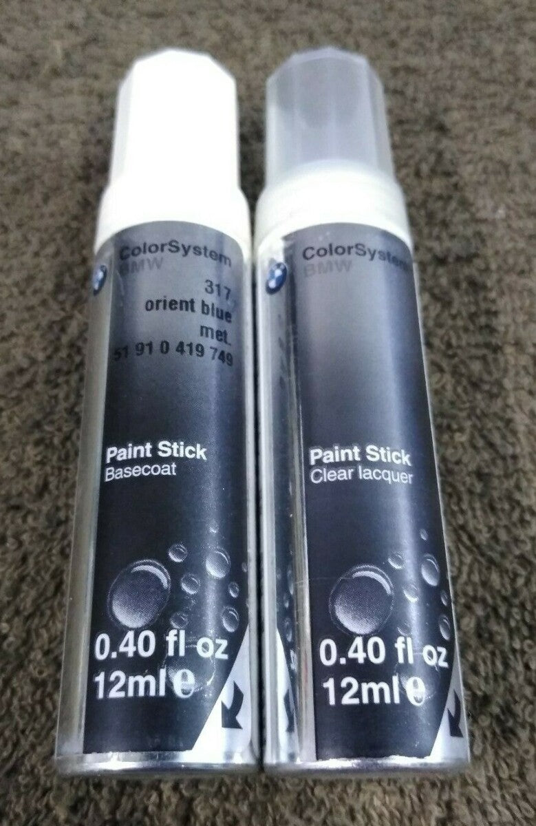 NEW BMW Touch Up Paint / 51910419749 / 317 Orient Blue Met. and Clear Coat