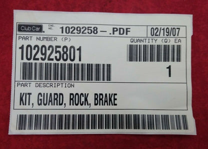 NEW Club Car Brake Rock Guard Kit / 102925801 / Golf Cart