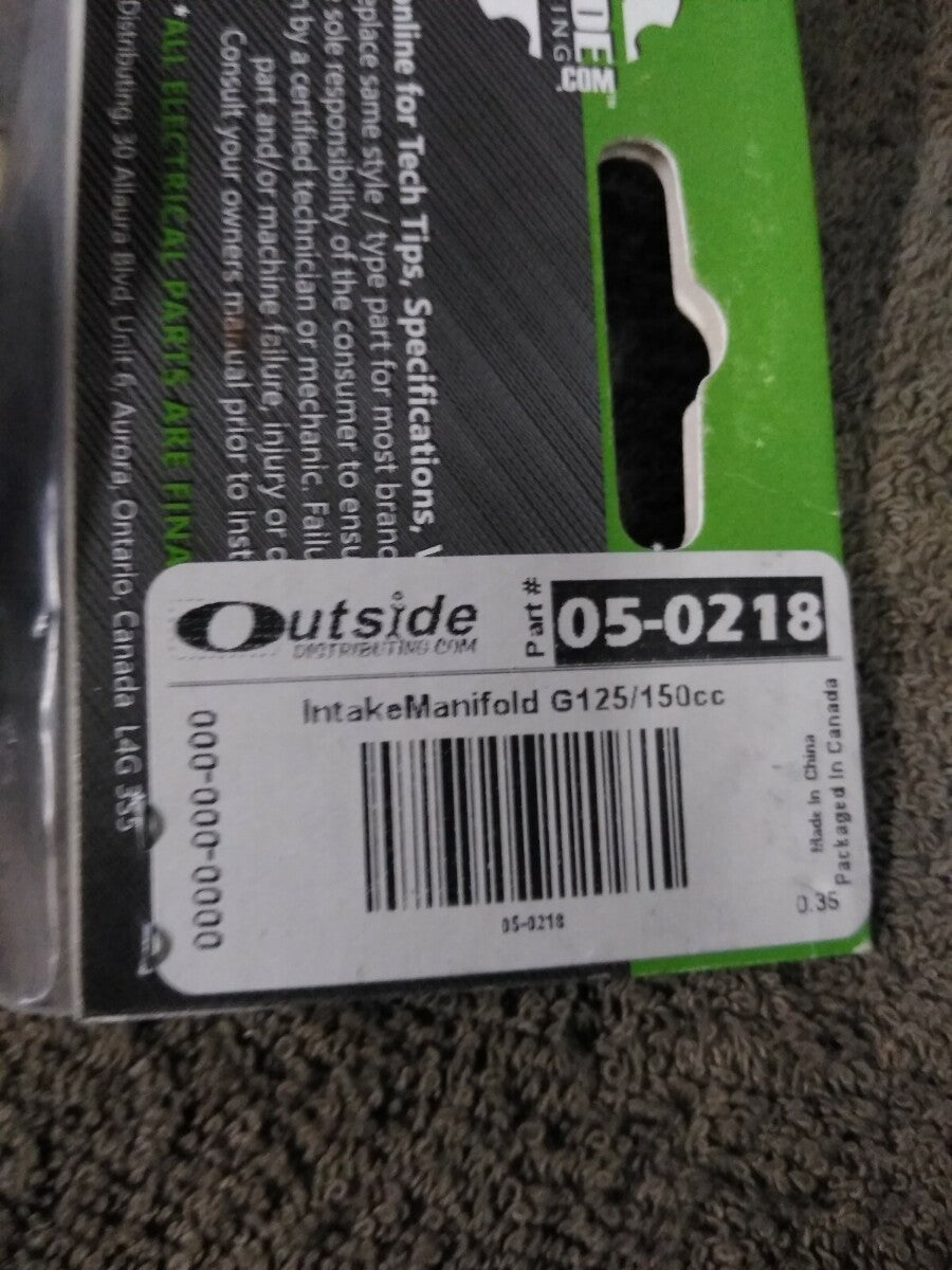 Outside Distributing 05-0218 Intake Manifold GY6 125-150cc Single Vacuum Tube