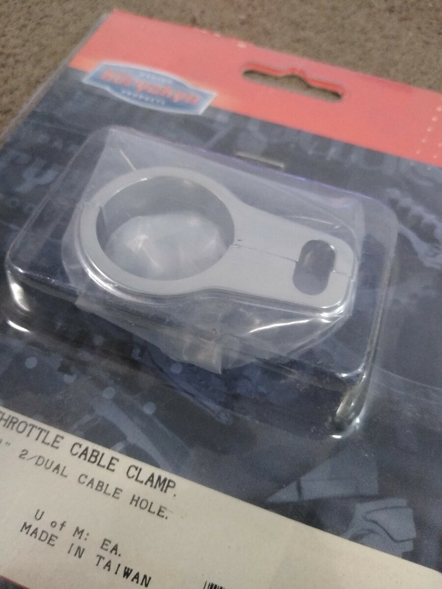 NEW Kuryakyn Throttle Cable Clamp / Universal 1" / 2 dual Cable Hole / 1590
