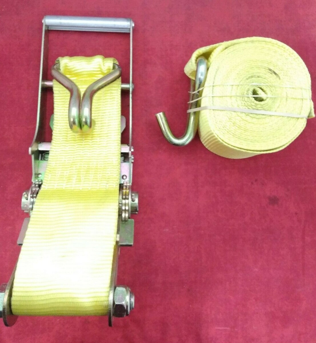 NEW 4" x 22' / Ratchet Cargo Strap and Wench / Bright Yellow