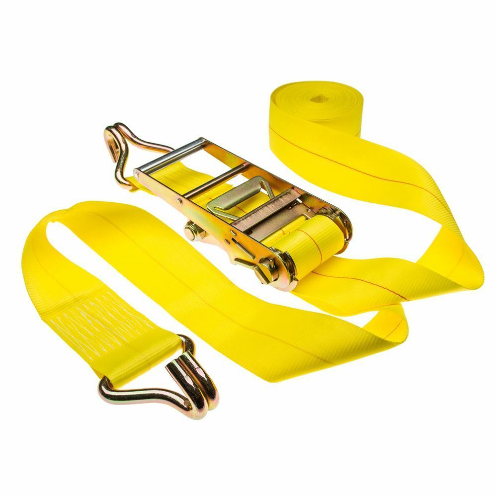 NEW 4" x 22' / Ratchet Cargo Strap and Wench / Bright Yellow