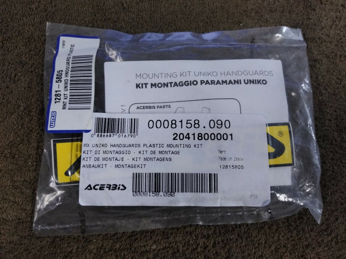 NEW ACERBIS UNIKO HANDGUARDS PLASTIC MOUNTING KIT / 2041800001