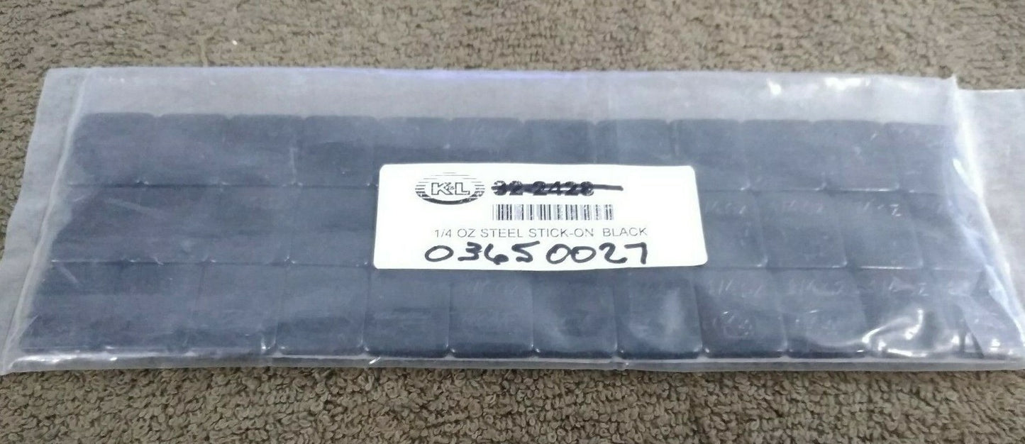 NEW K&L Adhesive Backed WHEEL WEIGHTS STEEL BLACK 1/4oz QTY: 36 / 08-0455