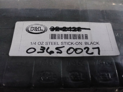 NEW K&L Adhesive Backed WHEEL WEIGHTS STEEL BLACK 1/4oz QTY: 36 / 08-0455