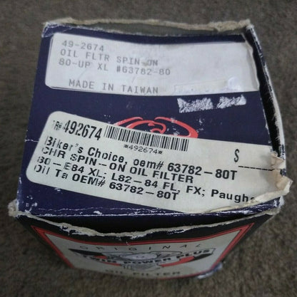 NEW Twin Power Plus Oil Filter / 49-2674 / 63782-80