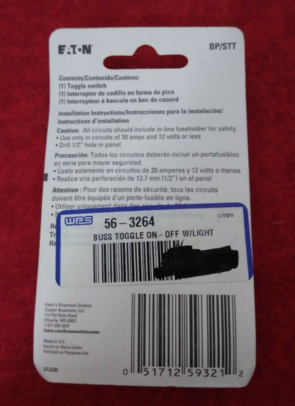 NEW EATON Bussman Duckbill Toggle On-Off Switch / STT / 56-3264