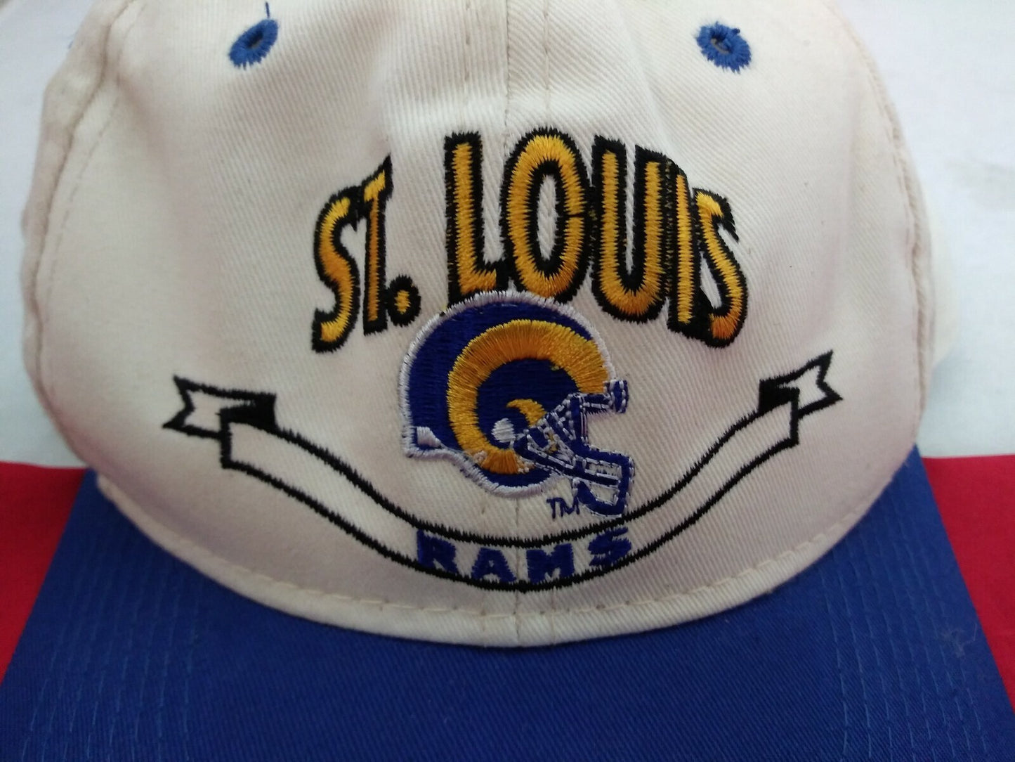 NOS Vintage St. Louis Rams Snapback Cap Hat / 90's Two Tone / ONFA