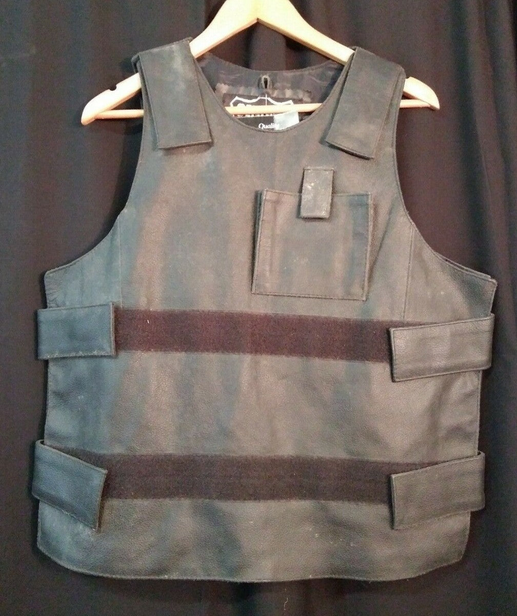 NOS Genuine Leather Motorcycle Vest / MV-321-14 / Small