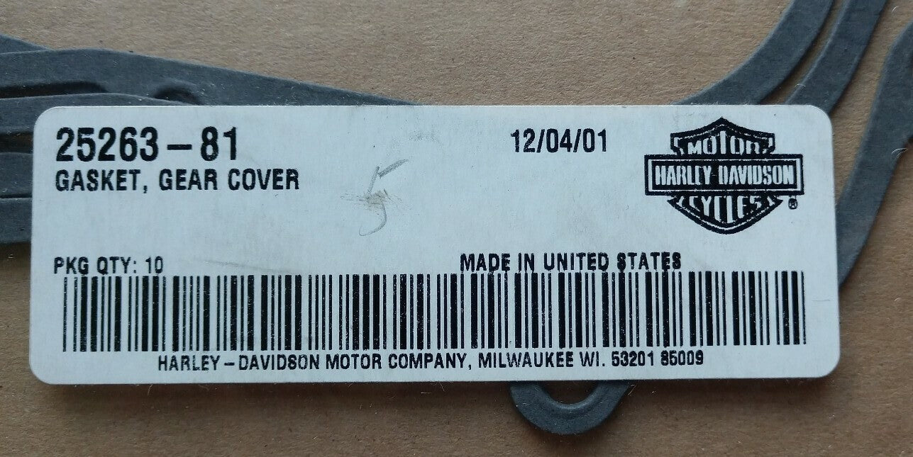 Lot of 3 Genuine NEW Harley Davidson Gasket, Gear Cover 25263-81