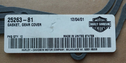 Lot of 3 Genuine NEW Harley Davidson Gasket, Gear Cover 25263-81