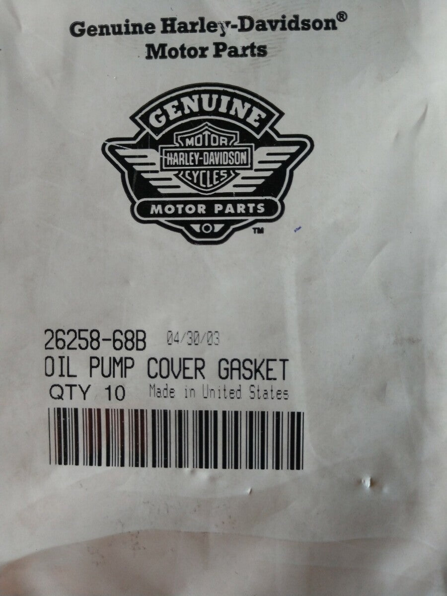 Lot of 6 Genuine NEW Harley Davidson Gasket, Oil Pump Cover 26258-68B