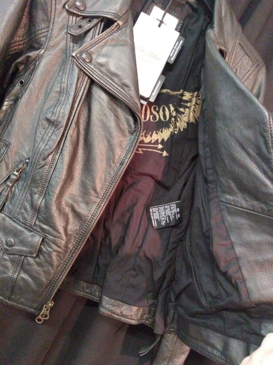 NEW HARLEY-DAVIDSON Women's Faircrest Patina Leather Jacket, Black 97191-18VW