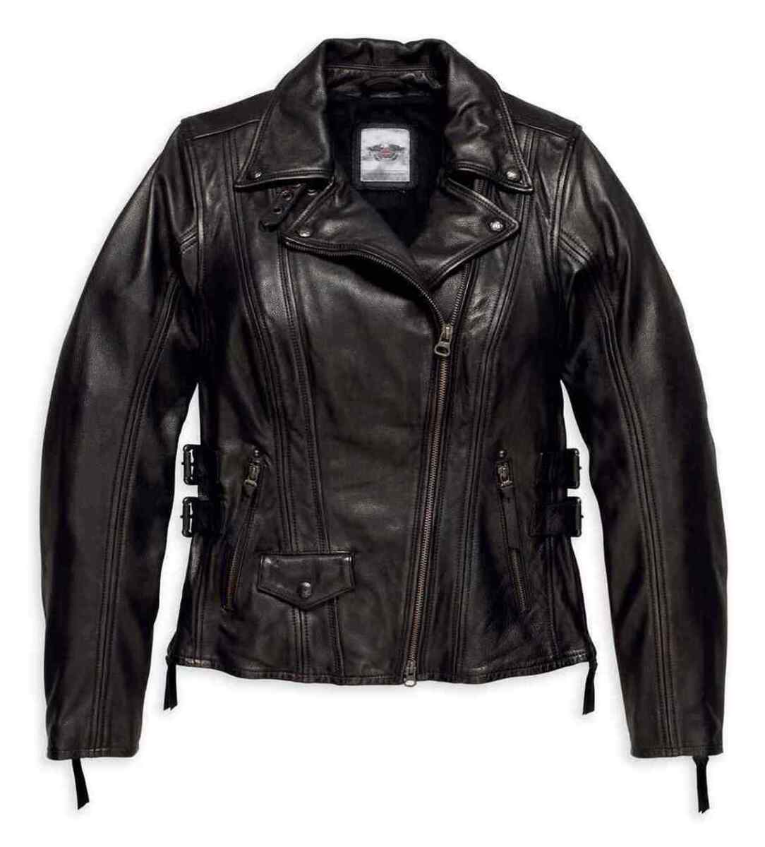 NEW HARLEY-DAVIDSON Women's Faircrest Patina Leather Jacket, Black 97191-18VW