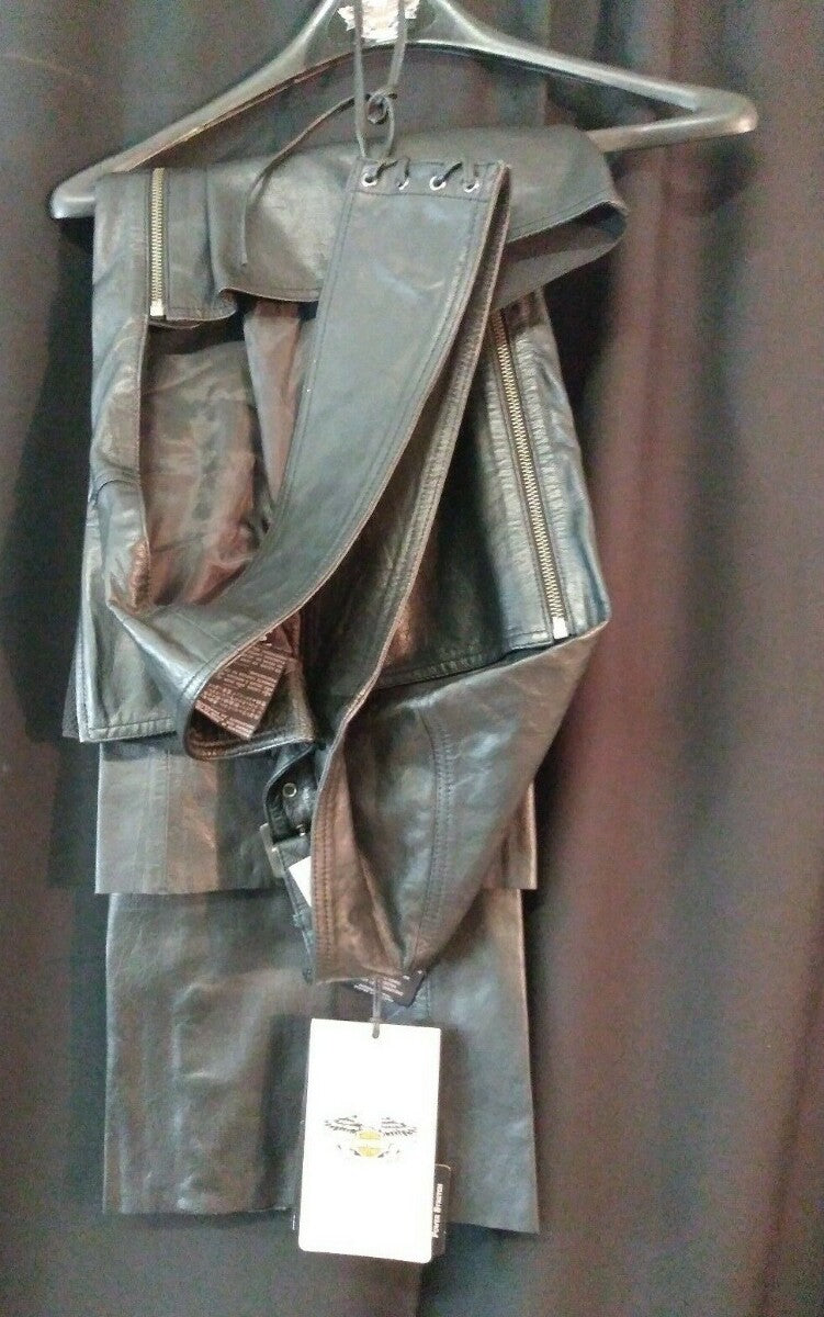 NEW Harley-Davidson Women's Essentials Leather Riding Chaps, Black 98096-16VW/2W