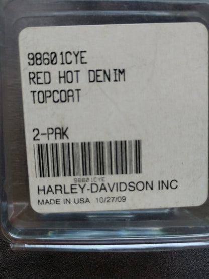 NEW Harley Davidson Touch Up Paint 98601CYE Red Hot Denim Base & Top Coat 2-Pak