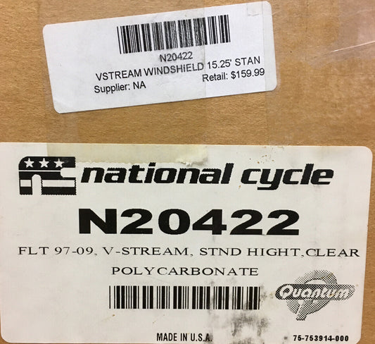 N20422 VSTREAM 1997-2009 Harley-Davidson FLT Clear Polycarbonate Windshield