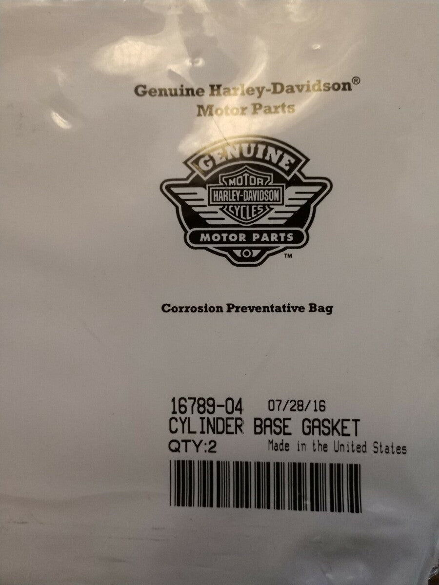 Lot of 2 NEW Genuine Harley Davidson Cylinder Base Gasket / 16789-04