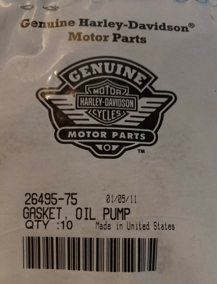 Lot of 4 NEW Genuine Harley Davidson Gasket, Oil Pump / 26495-75
