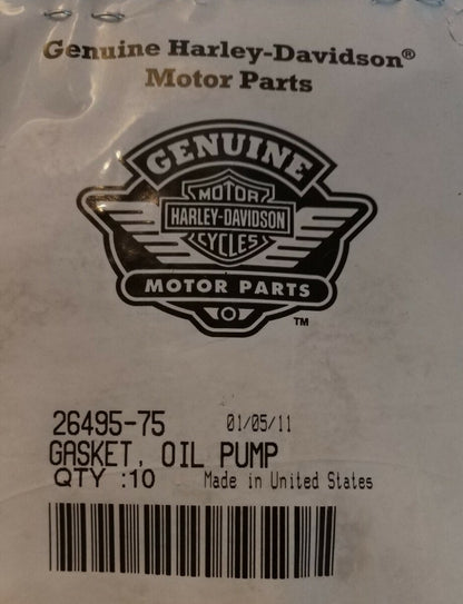 Lot of 4 NEW Genuine Harley Davidson Gasket, Oil Pump / 26495-75