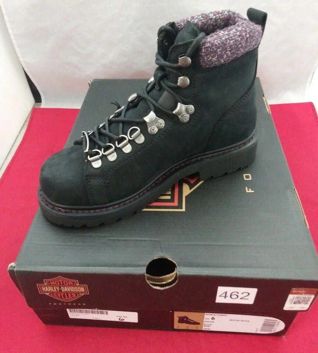 NEW Harley-Davidson Women's Akers 5-Inch Black Boots / D84549 / Sz 6