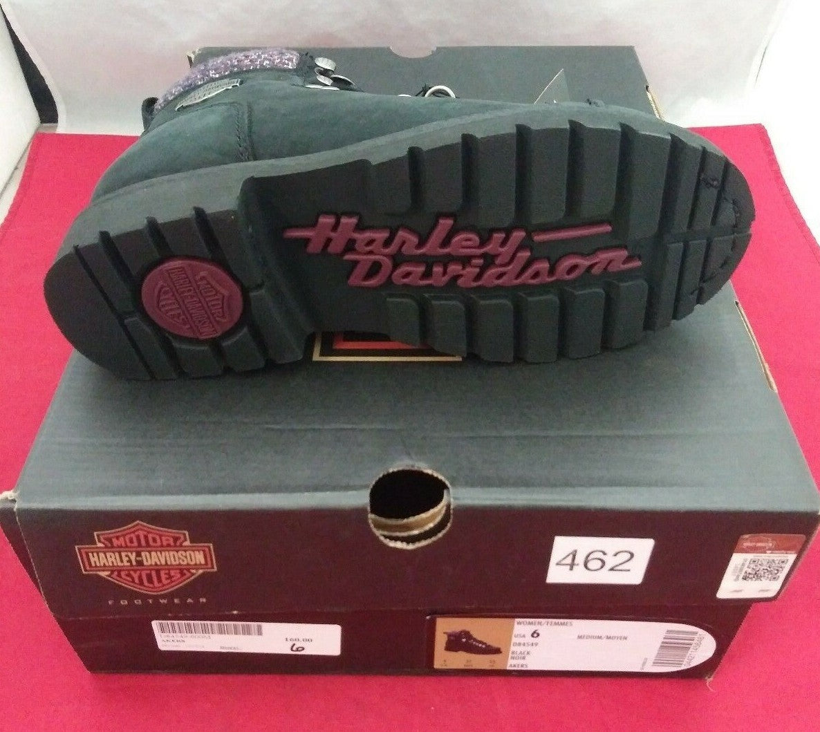 NEW Harley-Davidson Women's Akers 5-Inch Black Boots / D84549 / Sz 6