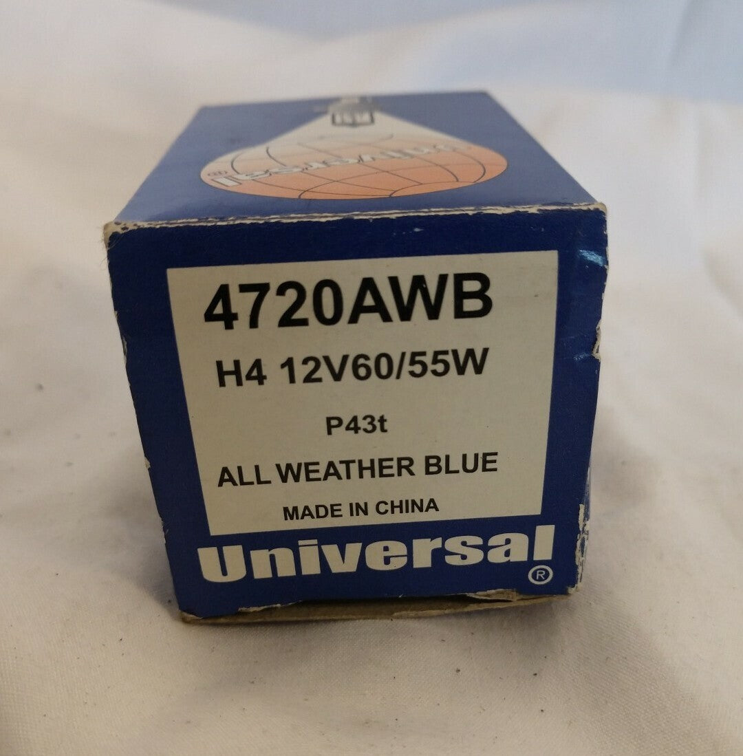 New Universal Brand All Weather Blue Light Bulb H4 12V 60/55W P/N 4720AWB QTY 1