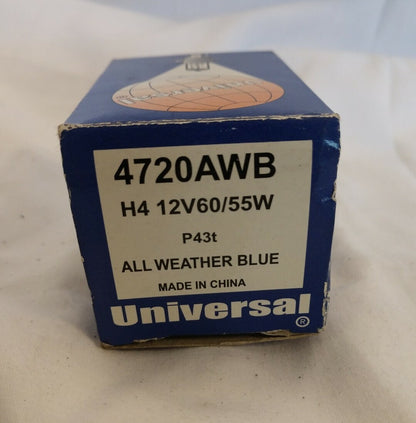 New Universal Brand All Weather Blue Light Bulb H4 12V 60/55W P/N 4720AWB QTY 1