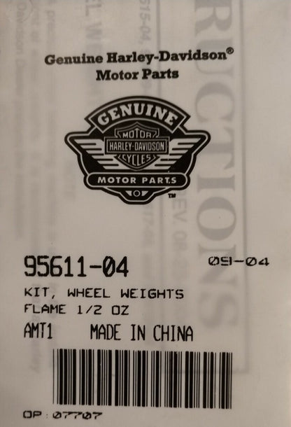 New Harley Davidson Kit, Wheel Weights Flame / 95611-04 / 1/2 OZ