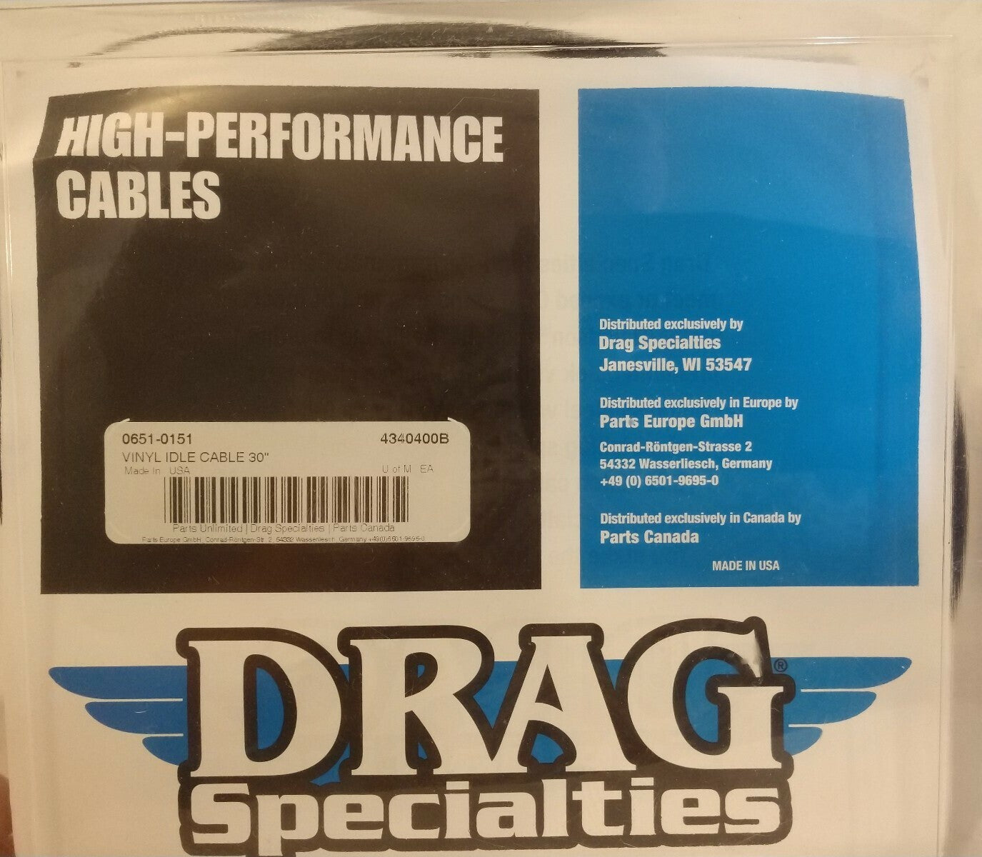 NEW Drag Specialties Vinyl Idle Cable 30" P/N 0651-0151