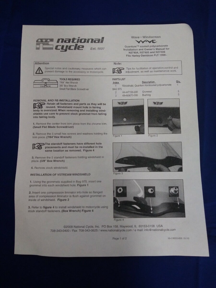 NEW National Cycle Wave Replacement Screen for FLTR Models / N27405