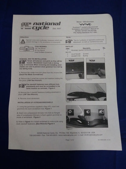 NEW National Cycle Wave Replacement Screen for FLTR Models / N27405